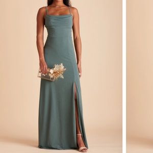 Ash Bridesmaid Dress (Crepe material, Sea Glass color)